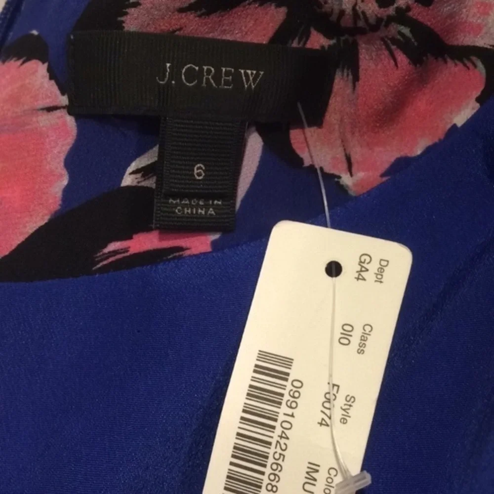 J. Crew Silk Hibiscus Print Dress NWT